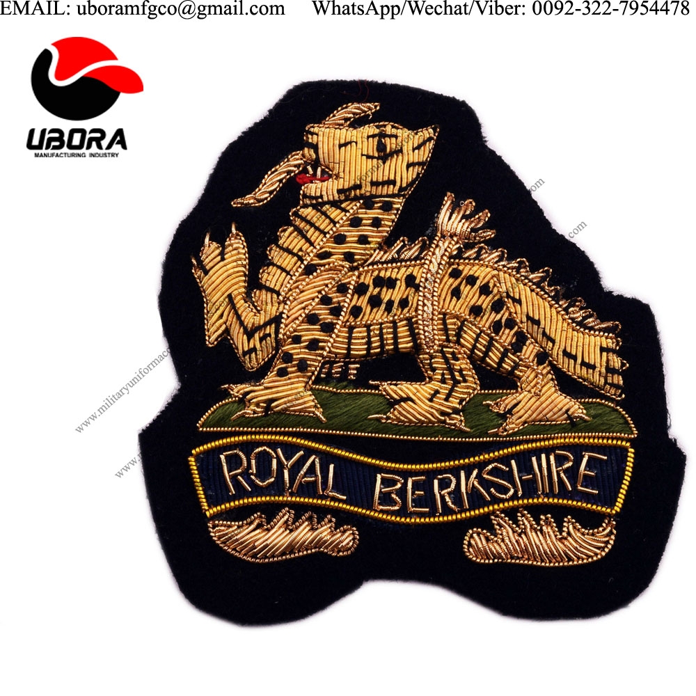wholesale suppliers Royal Berkshire Regiment, Blazer Badge Wire Bullion, badges, Hand embroidery 